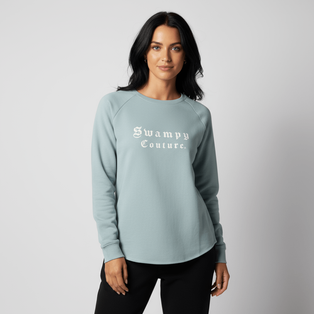 Women's Lightweight Premium Wash Sweatshirt - Sage - Swampy Couture - sweatshirt