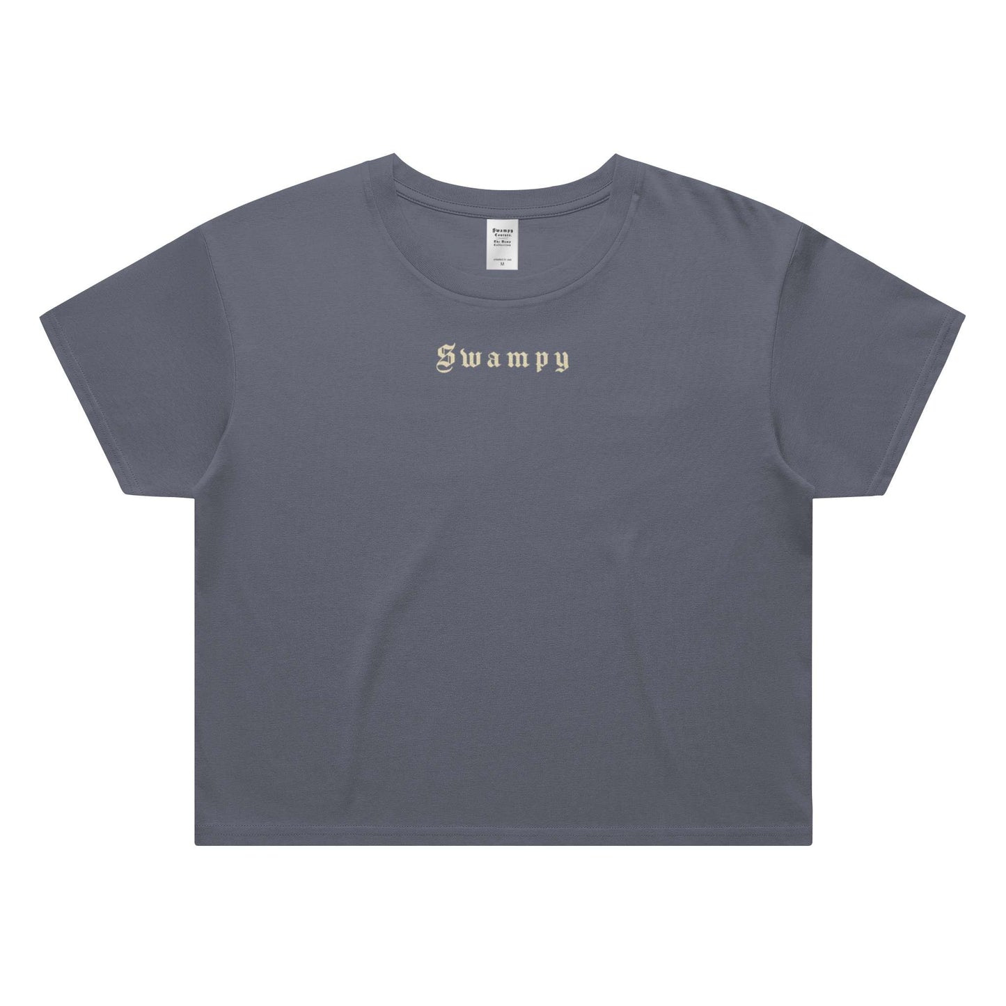 Cali Crop Top - Antique Demin - Swampy Couture - tshirt