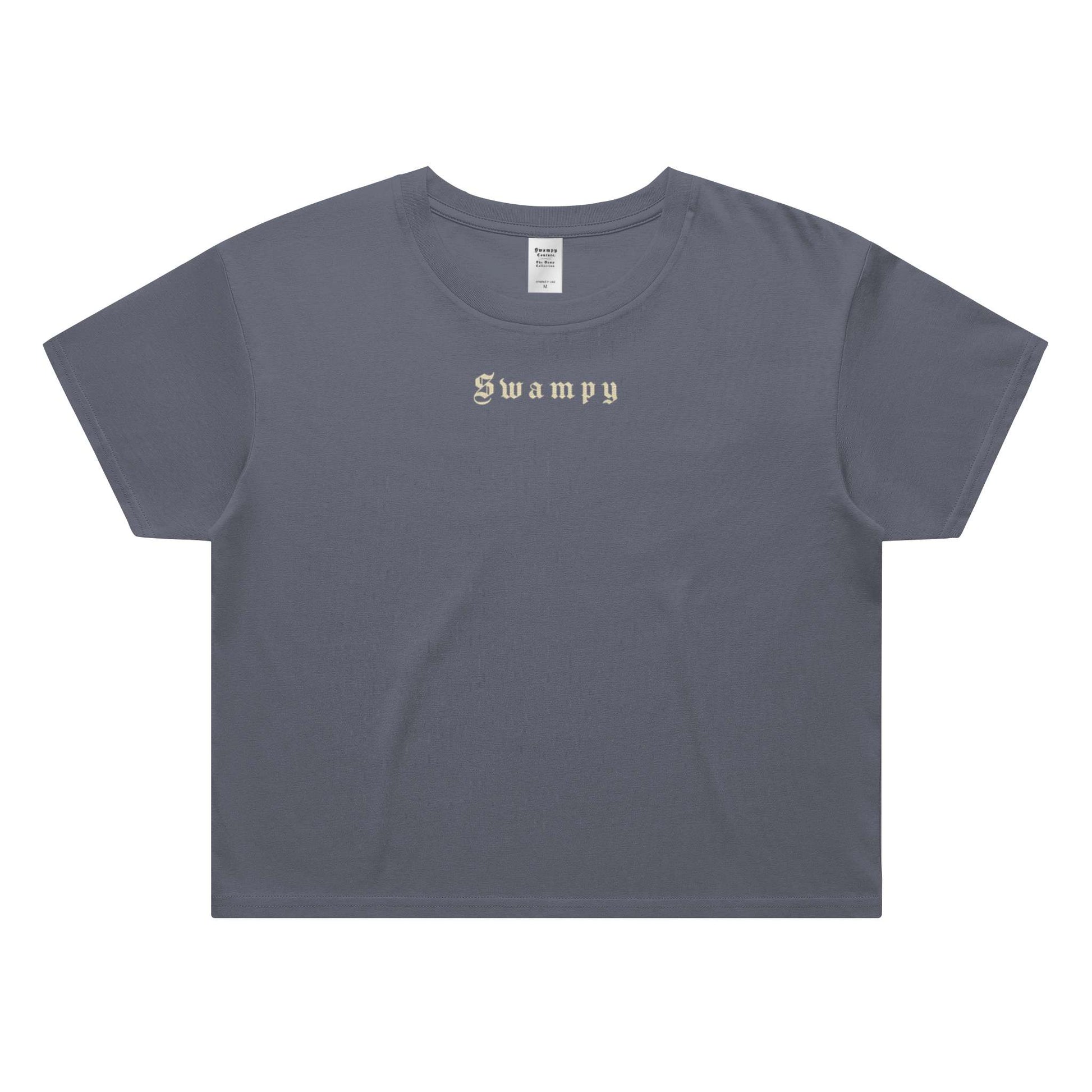 Cali Crop Top - Antique Demin - Swampy Couture - tshirt