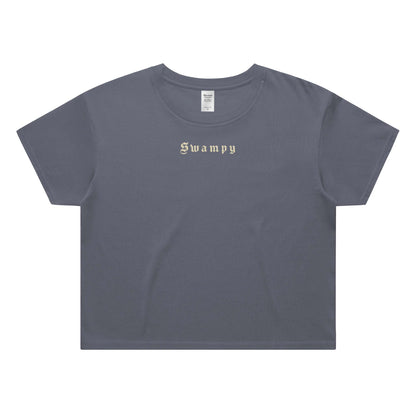 Cali Crop Top - Antique Demin - Swampy Couture - tshirt