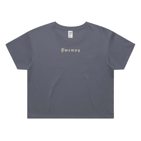 Cali Crop Top - Antique Demin - Swampy Couture - tshirt