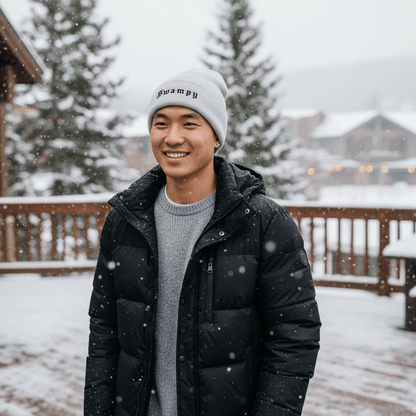 Cuff Beanie - White Heather - Swampy Couture - beanie