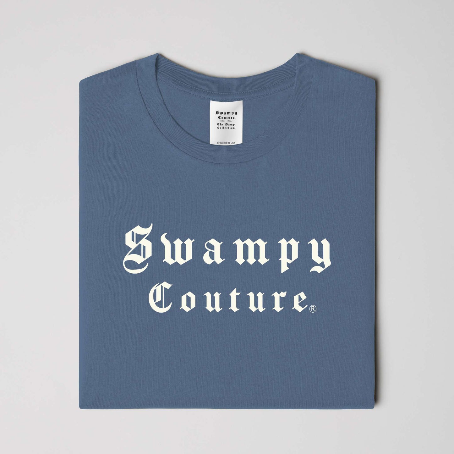 Premium Pigment Dye Tee - Slate Blue - Swampy Couture - tshirt