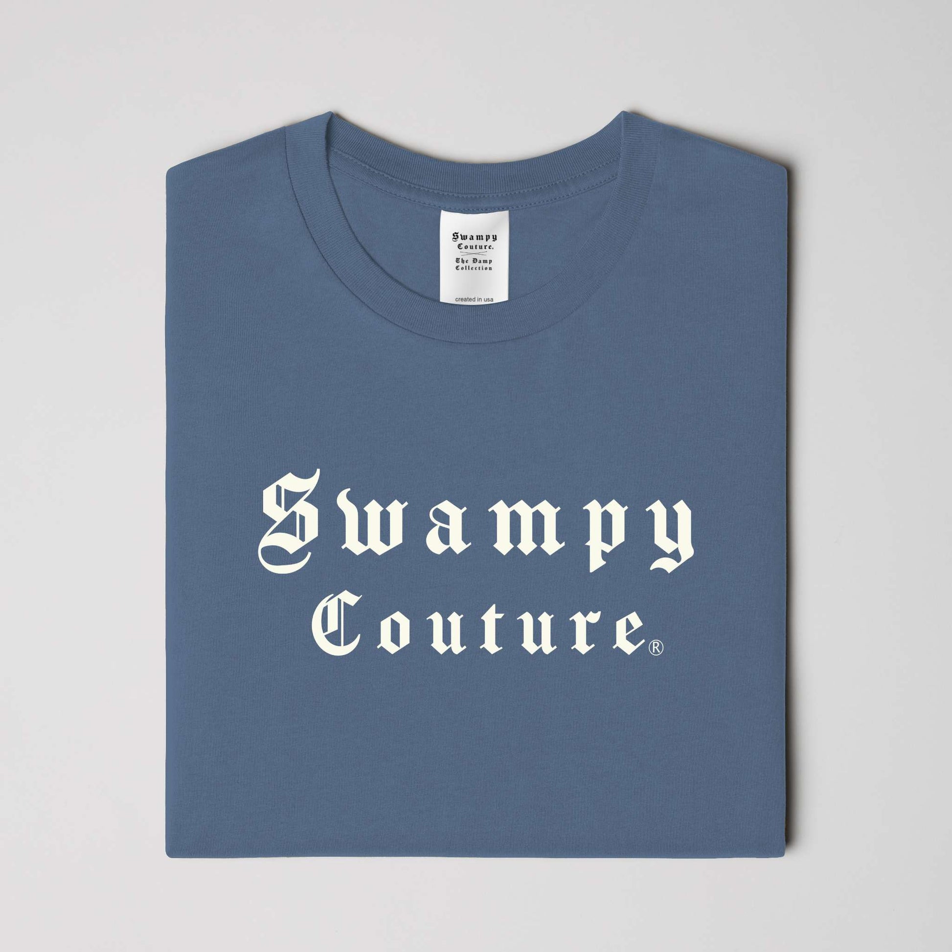 Premium Pigment Dye Tee - Slate Blue - Swampy Couture - tshirt