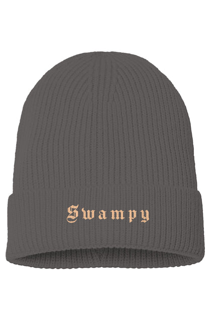 Rib Knit Beanie - Dark Grey - Swampy Couture - beanie