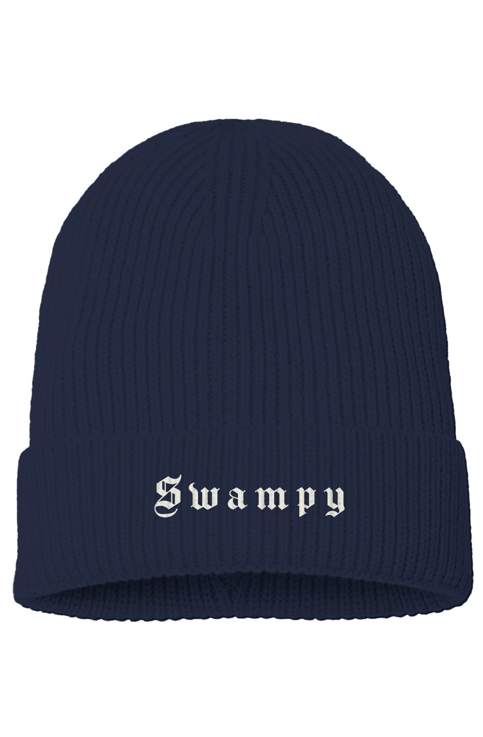 Rib Knit Beanie - Navy - Swampy Couture - beanie