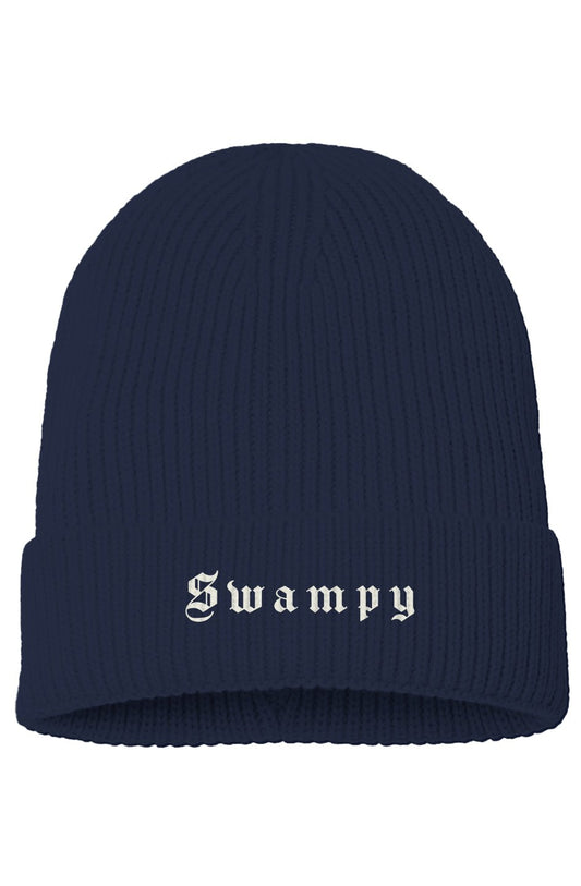 Rib Knit Beanie - Navy - Swampy Couture - beanie