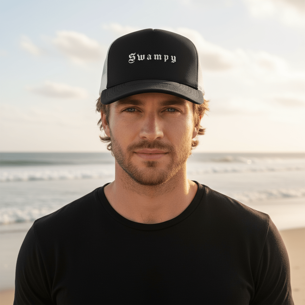 Trucker Hat - Black - Swampy Couture - hat