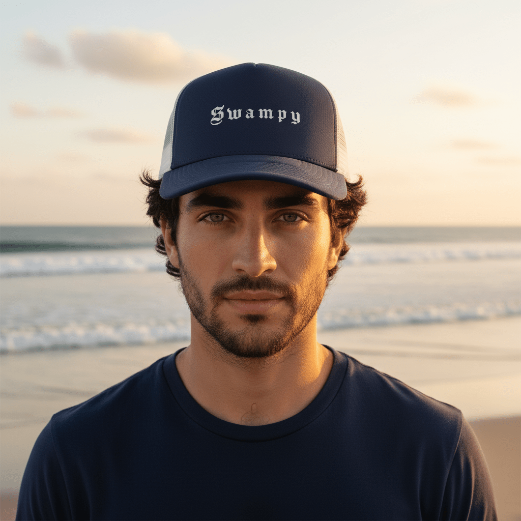 Trucker Hat - Navy - Swampy Couture - hat