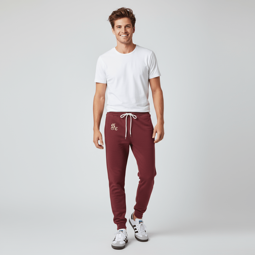 Unisex Premium Joggers - Maroon - Swampy Couture - pants