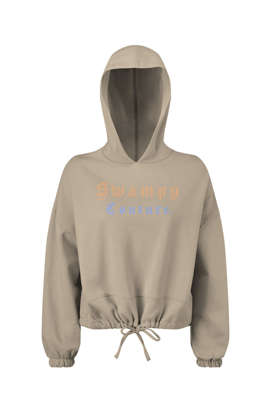 Women's Cropped Oversize Hooded Sweatshirt - Nude - Swampy Couture - hoodie