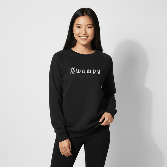 Women's Lightweight Premium Wash Sweatshirt - Black - Swampy Couture - sweatshirt