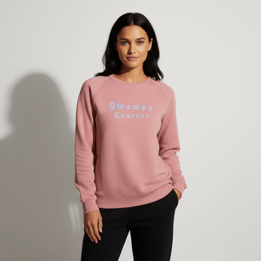 Women's Lightweight Premium Wash Sweatshirt - Dusty Rose - Swampy Couture - sweatshirt